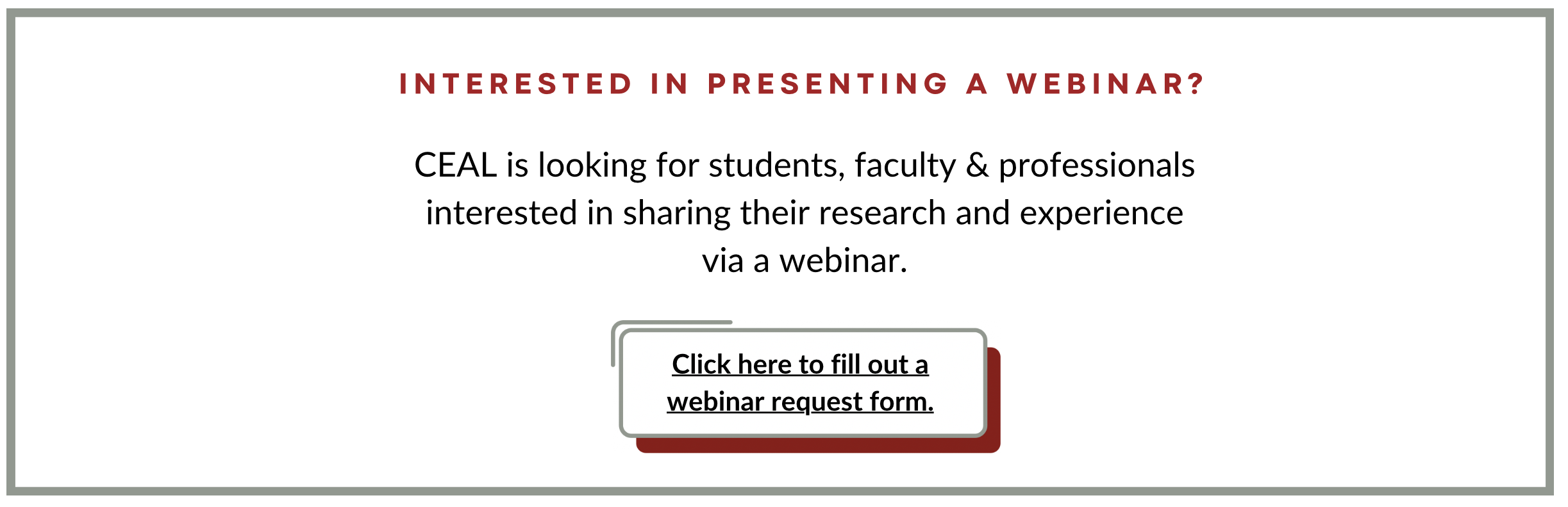 Interested in Presenting a Webinar